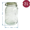 2,0 l Glas mit Bügelverschluss und Muster - 2 ['großes Glas', ' Glas für Einmachprodukte', ' Glas für Kosmetika', ' Gurkenglas', ' Glas für Paprika ']