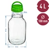 4 L Glas mit Kunststoffschraubverschluss - 6 ['Glas', ' Glas mit Schraubverschluss', ' Glas für Salzgurken', ' Glas für Gurken', ' Glas für Liköre', ' Glas mit Zange', ' Gurkenzange', ' Küchenzange']