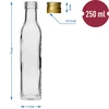 Flasche Maraska 250 ml mit Schraubverschluss 6 St. - 7 ['Flasche Maraska', ' Glasflasche', ' Flasche 250 ml', ' Flaschenset', ' Glasflaschen', ' Essigflaschen', ' Flaschen für Olivenöl', ' Flaschen mit Schraubverschluss']