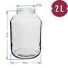 Glas 2000 ml - Deckel bunt (O 82/6) + Zange - 2 ['Glas', ' Glas mit Schraubverschluss', ' Glas für Salzgurken', ' Glas für Gurken', ' Glas für Liköre', ' Glas mit Zange', ' Gurkenzange', ' Küchenzange']