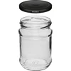 Glas, 250 ml mit schwarzem Schraubverschluss– 6 St. - 3 ['Set Gläser', ' Einmachgläser', ' Marmeladengläser', ' Gläser mit Schraubverschluss', ' Gläser fi 66', ' Gläser mit Schraubverschluss 4 Haken', ' Gläser mit schwarzem Deckel', ' für Konserven', ' für getrocknete Produkte', ' Behälter für Gewürze']