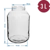 Glas 3000 ml - 1 Stck., Deckel Gold (O 100) - 2 ['Glas', ' Glas mit Schraubverschluss', ' Glas für Salzgurken', ' Glas für Gurken', ' Glas für Liköre']