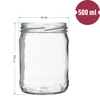 Glas 500 ml - Multipack 6 Stck., farb. Deckel - 2 ['Einmachgläser', ' Einmachgläser', ' Kompottgläser', ' Satz Einmachgläser mit Schraubdeckel', ' bunte Schraubdeckel']