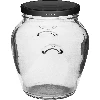 Glas, 580 ml mit schwarzem Schraubverschluss– 6 St. - 2 ['Set Gläser', ' Einmachgläser', ' Marmeladengläser', ' Gläser mit Schraubverschluss', ' Gläser fi 82', ' Gläser mit Schraubverschluss 6 Haken', ' Gläser mit schwarzem Deckel', ' für Konserven', ' für Konserven', ' Honigglas', '']
