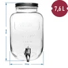 Glas 7,6 L Zitronade mit Hahn – weiß - 5 ['für Limonade', ' Glas mit Hahn', ' für warme Getränke', ' für Grillparties', ' großes Glas', ' für Wein', ' für Wasser']