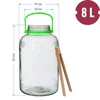 Glas 8 L, mit Zange - 6 ['großes Glas', ' Glas für Einmachprodukte', ' für Milchsäuregärung', ' für Gurken', ' für Kraut', ' Glas für die industrielle Produktion', ' Glas mit Zange', ' Glas Zange', ' Gurkenzange']
