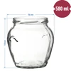 Glas-Glas 580 ml - 6 Stck. bunte Kappe - 9 ['Einmachglas', ' dekoratives Glas', ' Weki', ' Kompottglas', ' Gemüsesalatglas', ' Glas mit mariniertem Gemüse', ' Glas mit marinierten Pilzen', ' Glas mit dekorativem Deckel', ' Gläserset', ' 0', '5-L-Glas']
