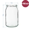 Glas TO 900ml mit Deckel - Multipack 6 Stck. - 8 ['Gläser', ' Glas', ' Glas mit Schraubverschluss', ' Gläser für Einmachprodukte', ' Einmachglas', ' Einmachgläser', ' Glas für Gurken', ' Glas für Honig ']