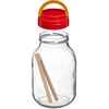 Glass jar 4l + Farbkappe + Gabel oder Zange - 3 ['Glas', ' Glas mit Schraubverschluss', ' Glas für Salzgurken', ' Glas für Gurken', ' Glas für Liköre', ' Glas mit Zange', ' Gurkenzange', ' Küchenzange']