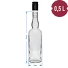 Kapitänsflasche, 500 ml mit Schraubverschluss - 6 St. - 5 ['Whiskeyflasche', ' Glasflasche', ' Flasche für hausgemachten Wein', ' durchsichtige Flasche', ' Flasche mit Schraubverschluss', ' Flasche 500 ml']