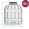 Mehrzweck-Behälter, 10 L, mit schwarzem Schraubverschluss aus Metall - 8 ['Unzerbrechliches Glas', ' PET-Glas', ' Plastikglas', ' Metall-Schraubverschlussglas', ' großes 10-l-Glas', ' Beizglas', ' Gurkenglas', ' Kimchi-Glas', ' Mehrzweckglas']