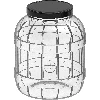 Mehrzweck-Behälter, 3 L, mit schwarzem Schraubverschluss aus Metall  - 1 ['Unzerbrechliches Glas', ' Pet-Glas', ' Plastikglas', ' Metall-Schraubverschlussglas', ' 3 L großes Glas', ' Beizglas', ' Gurkenglas', ' Kimchi-Glas', ' Mehrzweckglas']
