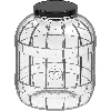Mehrzweck-Behälter, 5 L, mit schwarzem Schraubverschluss aus Metall  - 1 ['Unzerbrechliches Glas', ' Pet-Glas', ' Plastikglas', ' Metall-Schraubverschlussglas', ' 5-Liter-Großglas', ' Beizglas', ' Gurkenglas', ' Kimchi-Glas', ' Mehrzweckglas']