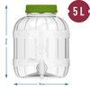 Mehrzweck-Behälter mit Hahn 5 L - 6 ['PET-Glas', ' Kunststoff-Glas', ' Plastikglas', ' Mehrzweckglas', ' nichtsplitterndes Glas', ' Glas mit Hahn', ' Limonadenglas', ' Glas mit Schraubverschluss und Stöpsel', ' 5L-Glas', ' Limonade', ' Punsch', ' Abgießen']