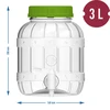 Multifunktionsglas mit Hahn 3 L - 6 ['PET-Glas', ' Kunststoff-Glas', ' Plastikglas', ' Mehrzweckglas', ' nichtsplitterndes Glas', ' Glas mit Hahn', ' Limonadenglas', ' Glas mit Schraubverschluss und Stöpsel', ' Limonade', ' Punsch', ' Abgießen']
