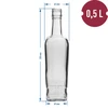 Pryncypalna-Flasche 500 ml mit Schraubverschluss - 6 St. - 6 ['dekorative Flasche', ' Wodkaflasche', ' Alkoholflasche', ' Tinkturflasche', ' dekorative Flaschen']