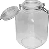Quadratisches Einmachglas mit hermetischem Verschluss- 3 L - 2 ['Glas mit luftdichtem Verschluss', ' mit luftdichtem Clip', ' Glas', ' Vorratsglas', ' Glas mit luftdichtem Deckel', ' Essigglas', ' Likörglas']