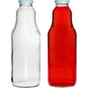 Saftflasche 1 L mit Twist-Off-Schraubverschluss, Ø 43 - 4 ['Saftflasche', ' Glasflasche', ' Flasche 1 L', ' Saftflaschen', ' 6 x Glasflasche für Saft', ' Flasche für Sahne', ' Flaschen mit Schraubverschluss', ' Flaschen mit Schraubverschlüssen', ' Click-Verschlüsse', ' bunte Schraubverschlüsse', ' Schraubverschlüsse mit Karo-Aufdruck', ' Flasche für Limonade', ' Milchshakes', ' Smoothies']
