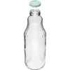 Saftflasche 1 L mit Twist-Off-Schraubverschluss, Ø 43 - 5 ['Saftflasche', ' Glasflasche', ' Flasche 1 L', ' Saftflaschen', ' 6 x Glasflasche für Saft', ' Flasche für Sahne', ' Flaschen mit Schraubverschluss', ' Flaschen mit Schraubverschlüssen', ' Click-Verschlüsse', ' bunte Schraubverschlüsse', ' Schraubverschlüsse mit Karo-Aufdruck', ' Flasche für Limonade', ' Milchshakes', ' Smoothies']