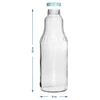 Saftflasche 1 L mit Twist-Off-Schraubverschluss, Ø 43 - 9 ['Saftflasche', ' Glasflasche', ' Flasche 1 L', ' Saftflaschen', ' 6 x Glasflasche für Saft', ' Flasche für Sahne', ' Flaschen mit Schraubverschluss', ' Flaschen mit Schraubverschlüssen', ' Click-Verschlüsse', ' bunte Schraubverschlüsse', ' Schraubverschlüsse mit Karo-Aufdruck', ' Flasche für Limonade', ' Milchshakes', ' Smoothies']