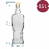 Schrankflasche 0,5 L mit Stopfen - 5 ['dekorative Glasflasche', ' Flasche mit Naturkorken', ' Likörflasche']