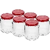 Twist-Off-Glas 580 ml mit burgunderrotem Schraubverschluss fi82/6  - 1 ['Gläser', ' Glas', ' Gläserset', ' Behälter', ' Glasbehälter', ' Gläser für die Aufbewahrung', ' Küchengläser', ' Gläser aus Glas', ' Gläser mit Schraubverschluss aus Metall', ' Gläser für die Aufbewahrung von Lebensmitteln', ' Gläser für Einmachprodukte', ' Gläser für Kräuter', ' Gläser für Kaffee', ' Gläser für Tee', ' Gläser für die Geschirrspülmaschine', ' Glas aus Glas', ' Glas mit Schraubverschluss', ' Marmeladegläser']