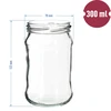Twist-offs Glas 300 ml mit goldenem Schraubverschluss Durchmesser 66 - 6 Stück - 6 ['Einmachgläser', ' Marmeladengläser', ' Kompottgläser', ' Einmachgläser für Pilze', ' Einmachgläser für Gemüsesalat']