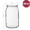 Twist-Offs Glas 900 ml mit buntem Schraubverschluss Ø 82/6 – 6 Stück. - 2 ['Einweckgläser', ' zum Einlegen', ' für Konserven', ' Gläser mit Zierdeckel', ' für Konserven']