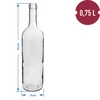 Weinflasche 0,75 L weiß – Verpackung von 8 St. - 3 ['750 ml-Flasche', ' Weinflasche', ' weiße Flasche', ' Weinflaschen', ' Glasflasche', ' Flasche mit Korken', ' Flaschen mit Korken', ' 0', '7-Flaschen']