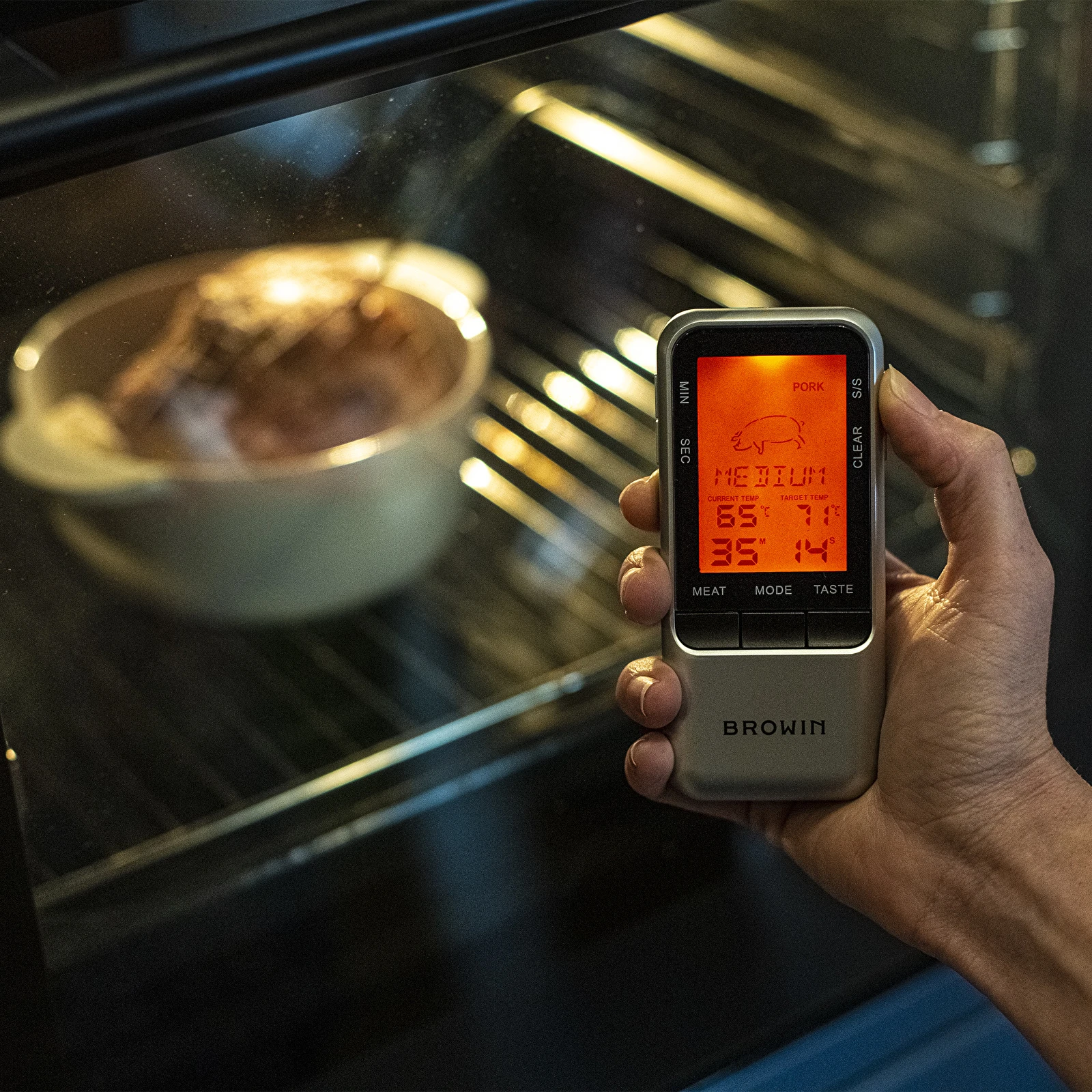 Digitales Lebensmittelthermometer mit Sonde (-20°C bis +300°C)  (küchenthermometer) - symbol:186009