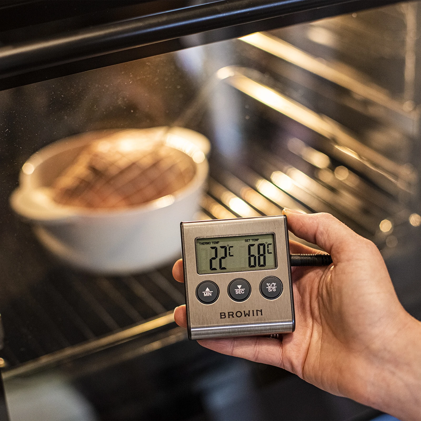 Küche oder Labor Thermometer. Essen Temperatur. Vektor Lager