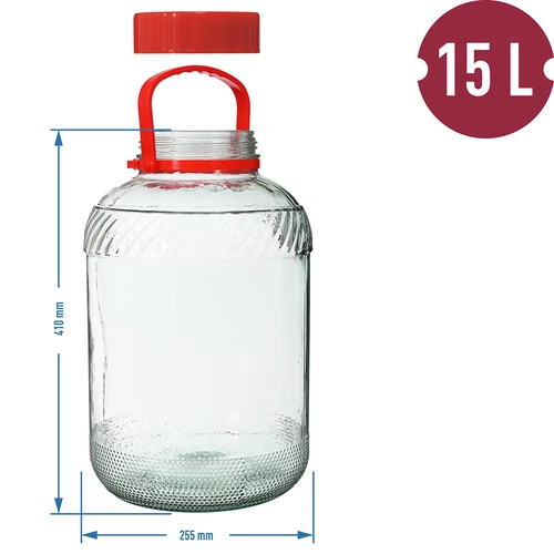 15 L Glas mit Kunststoffdeckel - 6 ['großes Glas', ' Glas für Einmachprodukte', ' für Milchsäuregärung', ' für Gurken', ' für Kraut', ' Glas für die industrielle Produktion', ' Glas mit Zange', ' Glas Zange', ' Gurkenzange']