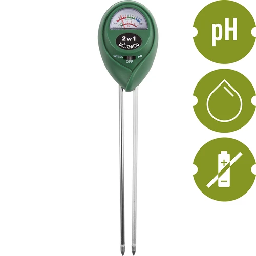 2in1 Bodentester - pH-Wert, Feuchtigkeit - 2 ['2-in-1 Substrattester', ' Substrattester mit pH-Meter', ' pH-Meter', ' Bodenfeuchtemesser', ' Bodentester Biogarten', ' Biogartentester', ' pH-Meter für Erde']