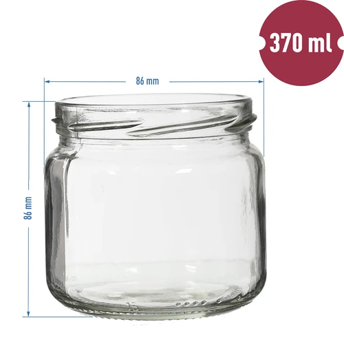 370 ml Twist-Off-Glas mit farbigem Deckel fi 82 - 6 Stück. - 4 ['Gläser', ' kleine Gläser', ' kleines Glas', ' Glas mit Schraubverschluss', ' Gläser für Einmachprodukte', ' Einmachglas', ' Einmachgläser', ' Gläser für Gewürze', ' Glas für Marmelade', ' Glas für Konfitüre', ' Glas für Honig', ' kleines Glas für Honig ']