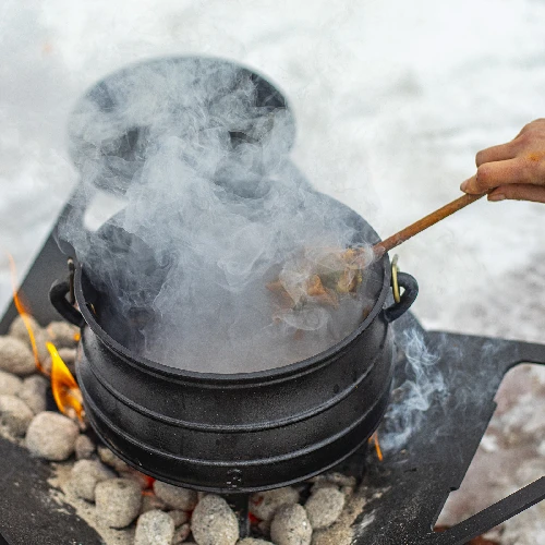 Afrikanischer Kessel, Gusseisen, 7 L - Safari - 17 ['gusseiserner Kessel', ' Lagerfeuerkessel', ' Zigeunerkessel', ' ungarischer Kessel', ' Gulasch aus dem Kessel', ' Grillen']