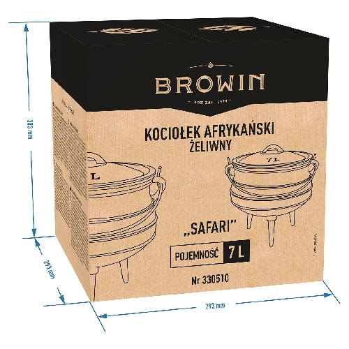 Afrikanischer Kessel, Gusseisen, 7 L - Safari - 10 ['gusseiserner Kessel', ' Lagerfeuerkessel', ' Zigeunerkessel', ' ungarischer Kessel', ' Gulasch aus dem Kessel', ' Grillen']