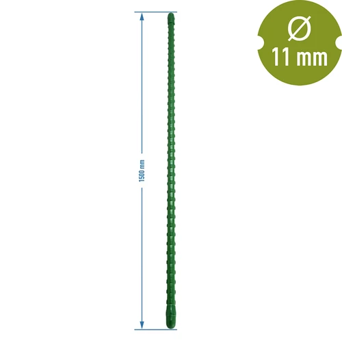 Beschichtete Stahlstange PE 1,5  m x 11 mm - 2 ['Gartenstange', ' Stange für Pflanzen', ' Stütze für Pflanzen', ' Stütze für Rankenpflanzen', ' Stützen für Rankenblumen', ' Metallstützen für Blumen', ' beschichtete Stützen für Blumen', ' beschichtete Metallstützen', ' Pflanzenstütze beschichtet']