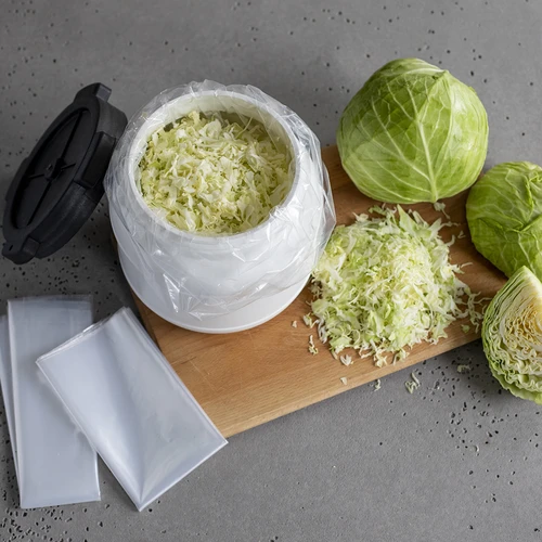 Beutel für Sauerkraut in einem Fass 45x50cm - 5 St - 3 ['Einlegebeutel für die Milchsäuregärung', ' Beutel für die Milchsäuregärung von Kraut', ' Beutel für Kraut', ' Beutel für die Milchsäuregärung von Gurken', ' Beutel für Gurken', ' Beutel für milchsaures Gemüse', ' Milchsäuregärung von Kraut', ' Milchsäuregärung von Gurken', ' Einlegebeutel fürs Gärfass']