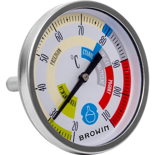 Destillationsthermometer (+20°C bis +110°C) 5,5cm  - 1 ['Temperatur', ' Temperaturkontrolle', ' Thermometer für den Destillator', ' Thermometer Destillator', ' Zeigerthermometer', ' präzises Thermometer ']