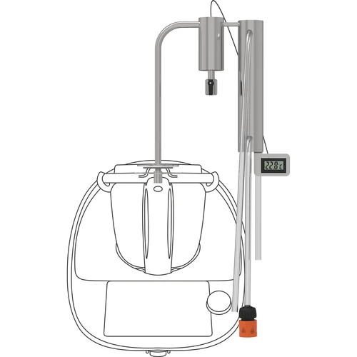 Destillator für Küchenmaschine  - 1 ['Destillator Browin', ' Destillator für die Küchenmaschine', ' Destillator mit Kühler und Absatzbehälter', ' Destillation unter Verwendung der Küchenmaschine', ' Destillation mit der Küchenmaschine', ' reines Destillat', ' Destillationsset', ' Set für Destillation', ' ausbaubares Destillationsset', ' zusätzliche Verwendungsmöglichkeit der Küchenmaschine']