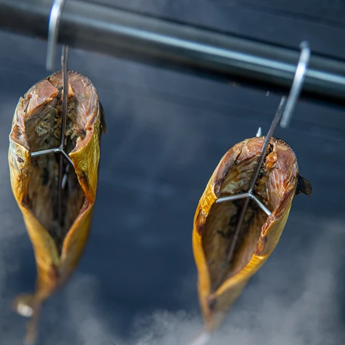 Dreifache Räucherhaken für Fisch  5 szt. - 3 ['räucherhaken forelle', ' fischhaken zum räuchern', ' edelstahl fleischerhaken', ' fleisch hacken', ' metzger haken', ' haken zum raeuchern', ' Premium Hook Stainless Steel', ' Stainless smoking hooks fur fish']