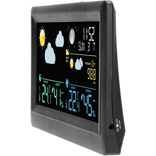 Elektronische Wetterstation - drahtlos, mit Sensor, schwarz - 4 ['drahtlose Wetterstation', ' Messung von Außen- und Innentemperatur', ' Feuchtigkeitsmessung', ' Wetterstation mit Kalender', ' Wetterstation mit Wecker', ' präzise Wetterstation', ' Wetterstation', ' elektronische Wetterstation', ' Universal-Wetterstation', ' perfektes Wettermessgerät', ' Temperaturkontrolle', ' Wetterfrosch', ' Feuchtigkeitssensor', ' Hygrometer', ' Barometer', ' Luftdruckmessung', ' Wetterfrosch', ' Mondphasen', ' Geschenkidee', ' Trends', ' Wetterstation mit Farbmonitor.']