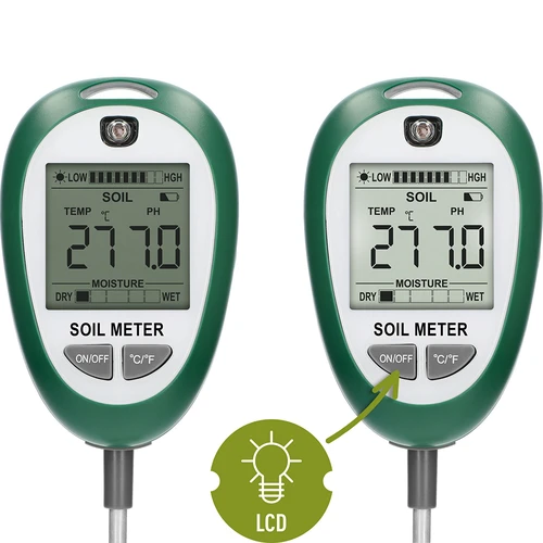 Elektronischer Bodentester 4 in 1 - 4 ['Elektronischer Bodentester', ' Bodenfeuchtigkeitsmesser für Pflanzen', ' Bodenfeuchtigkeitsmesser', ' Bodenfeuchtigkeitsmesser für Pflanzen', ' Boden-pH-Meter', ' Bodenlichtmesser', ' Bodentemperaturmesser', ' optimale Bedingungen für den Pflanzenanbau', ' elektronisches Gerät zur Messung von Bodenparametern', ' Bodenqualitätsmesser', ' Bodenfeuchtigkeitstester', ' multifunktionaler Bodentester', ' moderner Bodenmesser für Pflanzen']