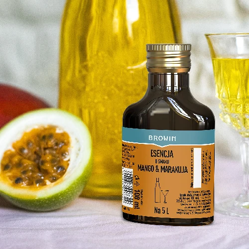 Essenz mit Mango- und Maracujageschmack für 5 L - 100 ml - 7 ['Essenz für alkoholische Getränke', ' Wodka-Aroma', ' Aroma-Essenz für Alkohol', ' Wodka Essenz', ' Limonate selbst machen', ' Mango-Maracuja-Aroma', ' Mango-Essenz', ' Maracuja-Essenz', ' Maracuja-Aroma', ' Schnaps-Essenz', ' Schnaps-Geschmacksessenz']