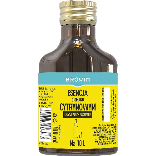 Essenz mit Zitronengeschmack mit natürlichem Aroma für 10 L - 100 ml  - 1 ['Zitronenschnaps', ' Zitronenlikör', ' Strands-Essenz', ' BROWIN-Essenz', ' Essenzen für Schnaps', ' Essenzen für Alkohol', ' Essenz 250 ml']