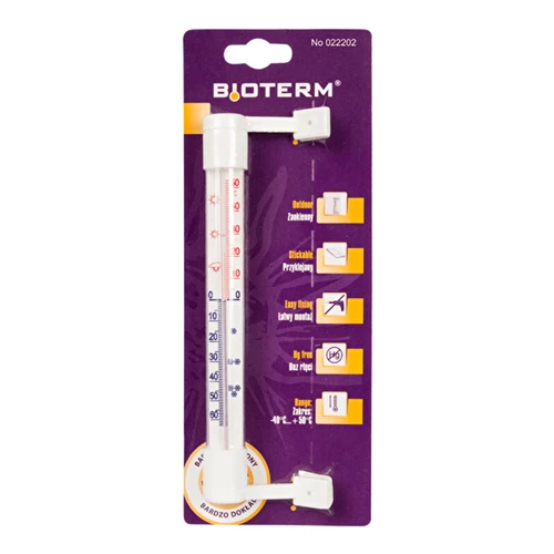 Fensterthermometer weiß (-50°C bis +50°C) 18cm - 2 ['Außenthermometer', ' Thermometer', ' Fensterthermometer', ' Thermometer mit lesbarer Skala', ' Kunststoffthermometer', ' Thermometer für Fenster', ' Thermometer für Balkon', ' doppelseitiges Thermometer', ' selbstklebendes Thermometer']