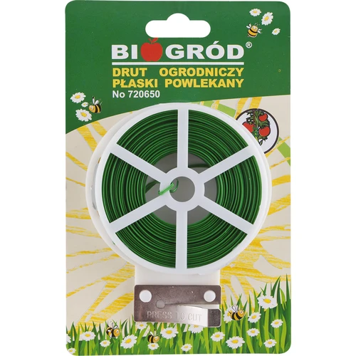 Flachdraht, PVC-Beschichtung 50m x 2mm  - 1 ['Bindedraht für Pflanzen', ' Gartendraht', ' flacher Draht', ' Garten']