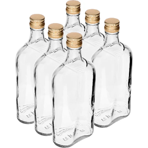 Flachmann-Flasche 500 ml mit Schraubverschluss, 6 St. - 9 ['500 ml Flasche', ' Flakon', ' Tinkturflasche', ' Alkoholflasche', ' Halbliterflasche', ' Flaschenset']