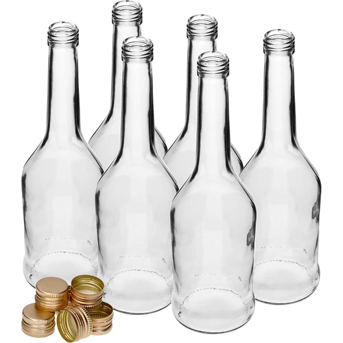 Flasche Napoleon 500 ml, mit fi 28-Schraubverschluss, 6 St. - 3 ['Flaschen mit Schraubverschlüssen', ' Flasche mit Schraubverschluss', ' Schnapsflasche', ' Schnapsflaschen', ' Saftflasche', ' Saftflaschen', ' Likörflasche', ' Likörflaschen', ' Alkoholflaschen', ' Alkoholflasche', ' verschraubbare Flasche', ' Schraubflaschen']