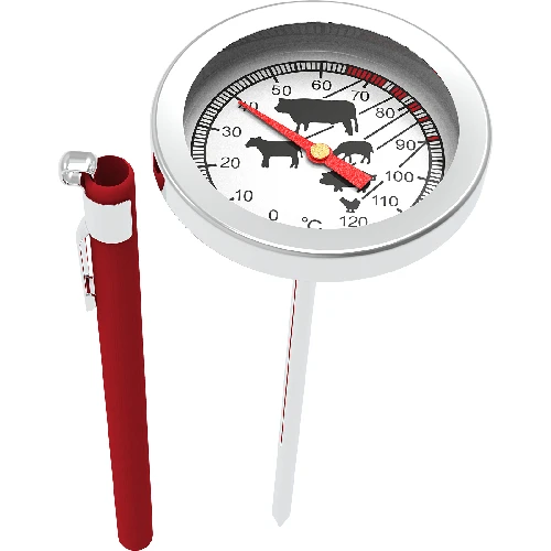 Fleischthermometer 0°+120°C - 4 ['Temperatur', ' Küchenthermometer', ' Gastronomie-Thermometer', ' Lebensmittelthermometer', ' Lebensmittelthermometer mit Sonde', ' Thermometer für Fleisch', ' Thermometer mit Sonde', ' Küchenthermometer mit Sonde', ' Sonde für Fleisch', ' Thermometer für das Braten', ' Thermometer für das Kochen', ' Thermometer für das Räuchern', ' Thermometer für den Backofen', ' Backofenthermometer', ' Thermometer mit Sensor']